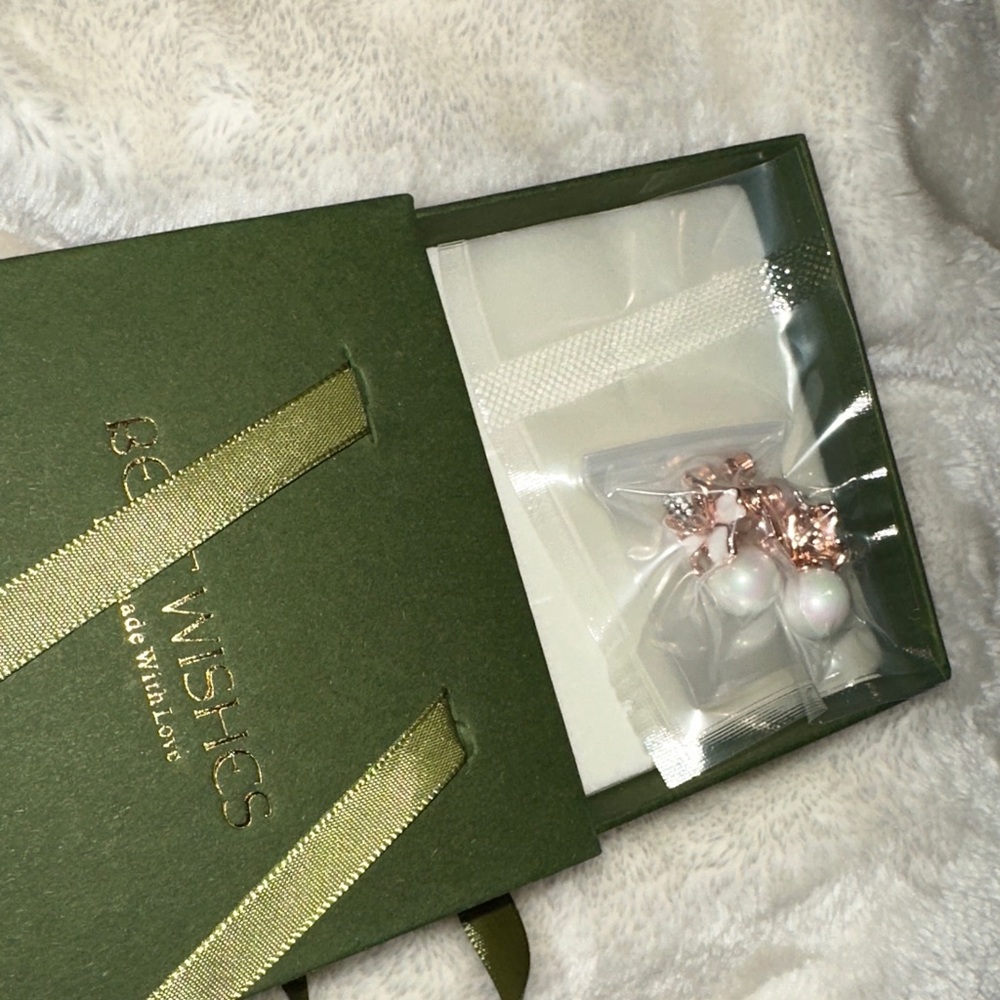 Fashion Rose Gold/Silver Plated Flower Pearl Earrings Stud/Clip On for Women
